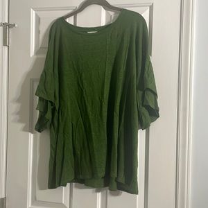 EUC J. Jill 3X Green Linen Shirt